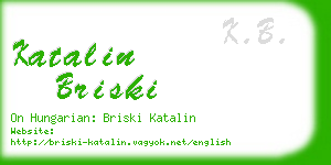 katalin briski business card